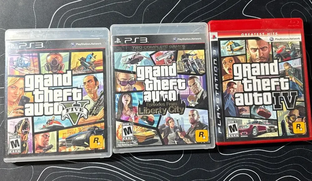Grand Theft Auto Bundle: GTA IV, GTA 5 and Episodes Liberty City, PS3 Lot Of 3